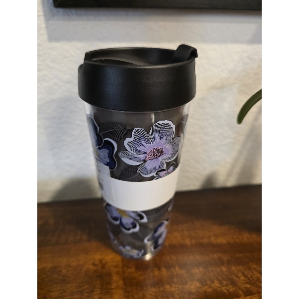 Vera Bradley Blooms Shower Travel Mug 16 oz Plastic Drink-Through Lid 22980-R82 - Picture 2 of 8